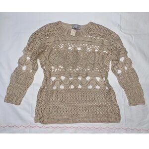 Crochet Sweater Beige Lerner New York